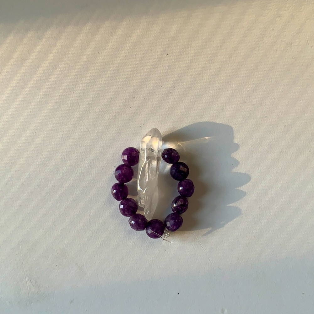 Amethyst and quarts crystal bracelet